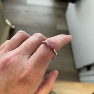 RARE Lagos Pink Sapphire Silver Band Ring